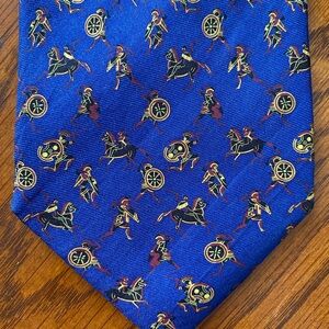 The Metropolitan Museum of Art Mens Neck Tie Warriors Horses Blue Gold Red Black
